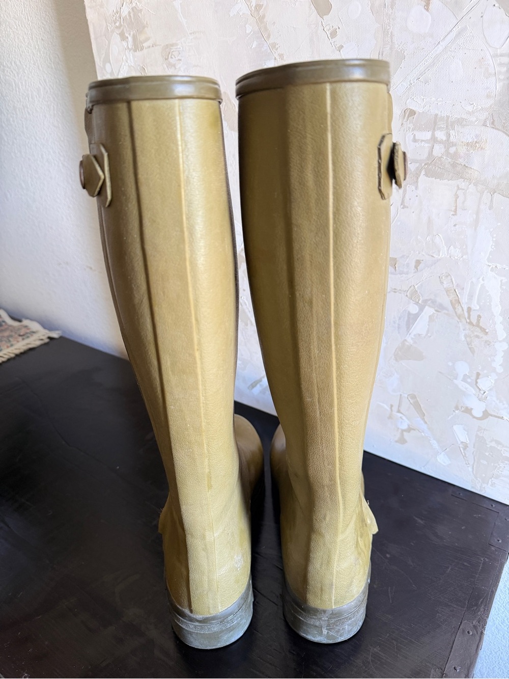 Le Chameau Men's Chasseur leather lined tall rubber boots, olive green - Picture 6 of 16